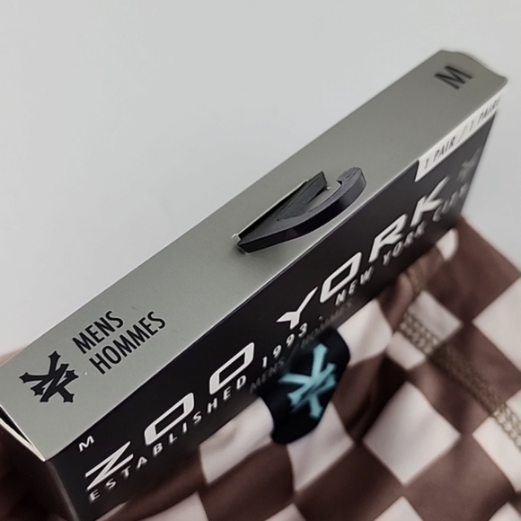 Zoo York Men's Brown Checkerboard Pattern  Boxer Brief Longer Length 1 Pair Sz M - Picture 8 of 8